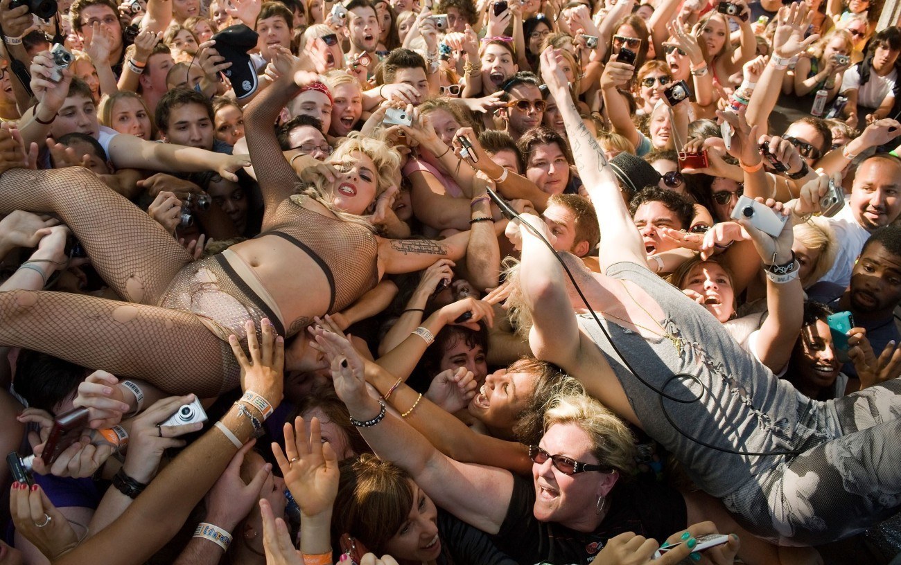 Naked in crowd