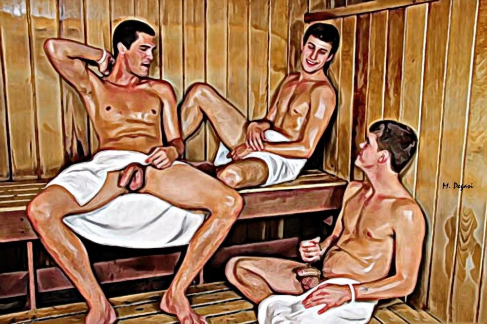 Голые Деревенские парни в бане