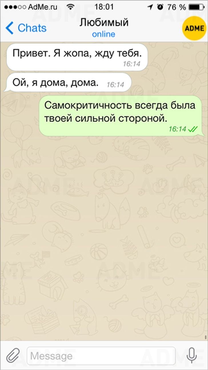 Прикольные переписки в ватсапе