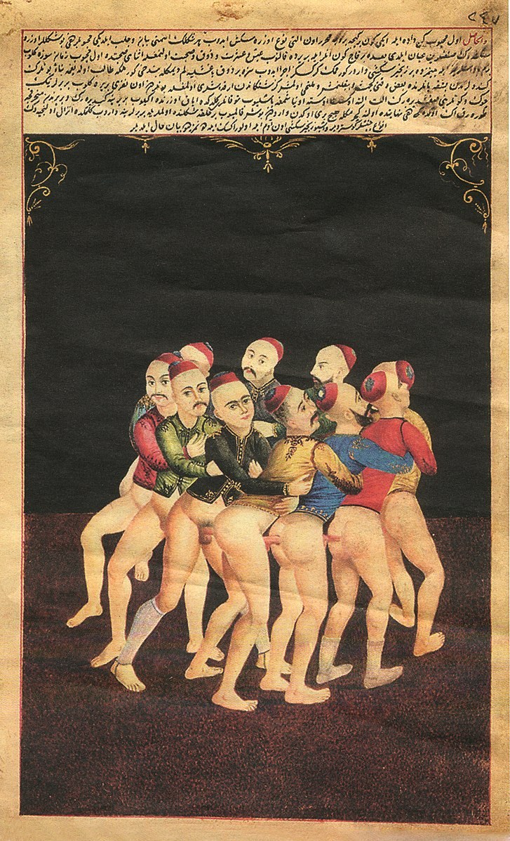 Голые мужчины и женщины в бане