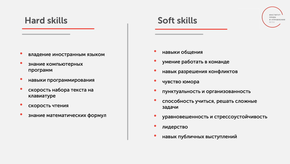 Soft skills примеры