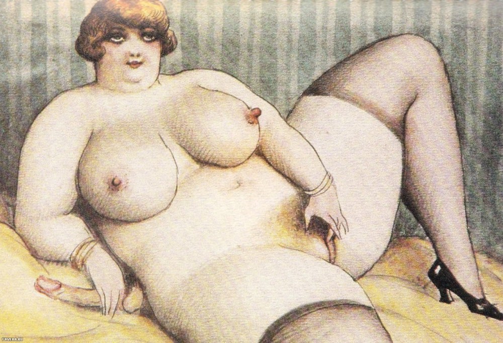 Рисованные голые толстушки