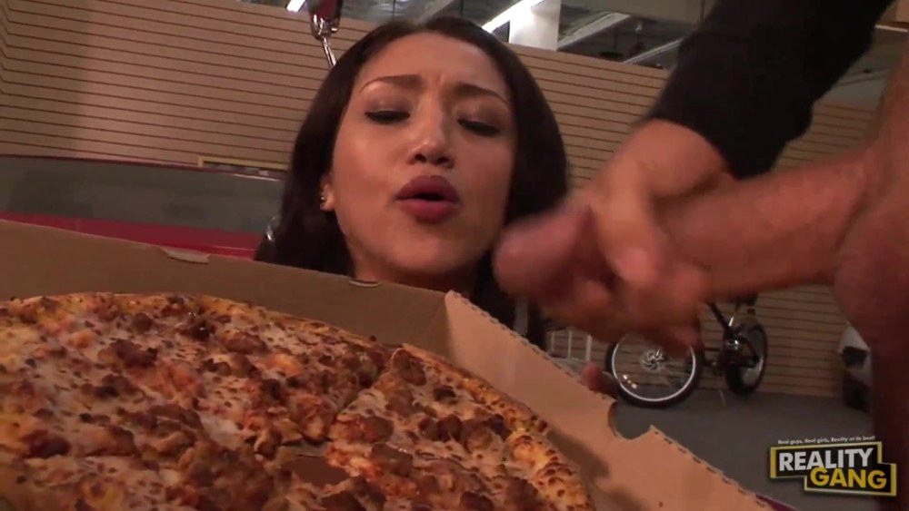 Girl eats cum on food without knowing it HD