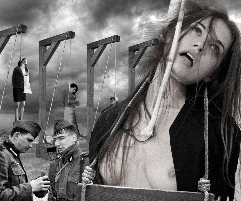 Нагая женщина на виселице