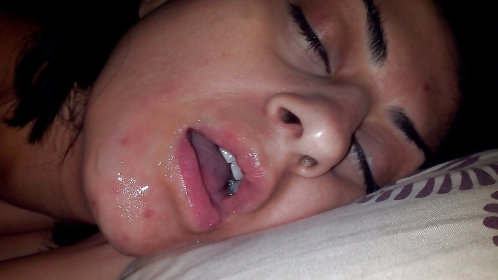 Sleeping girl drooling
