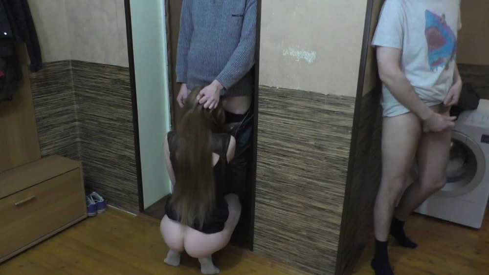 Жена отсосала в коридоре